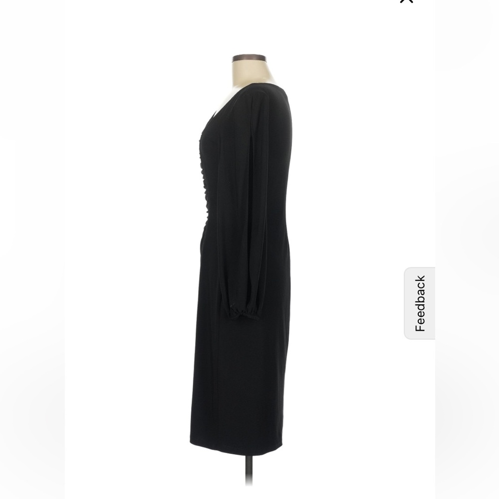 Chaps Black Long Sleeve Ruched Dress - XL - Picture 12 of 13
